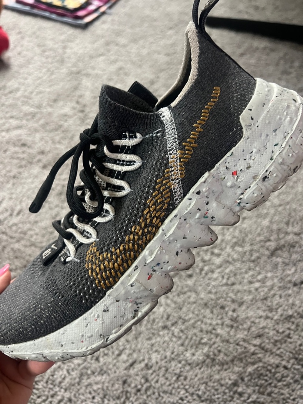SZ 9.5 Nike Space Hippie 01 Black/ Wheat